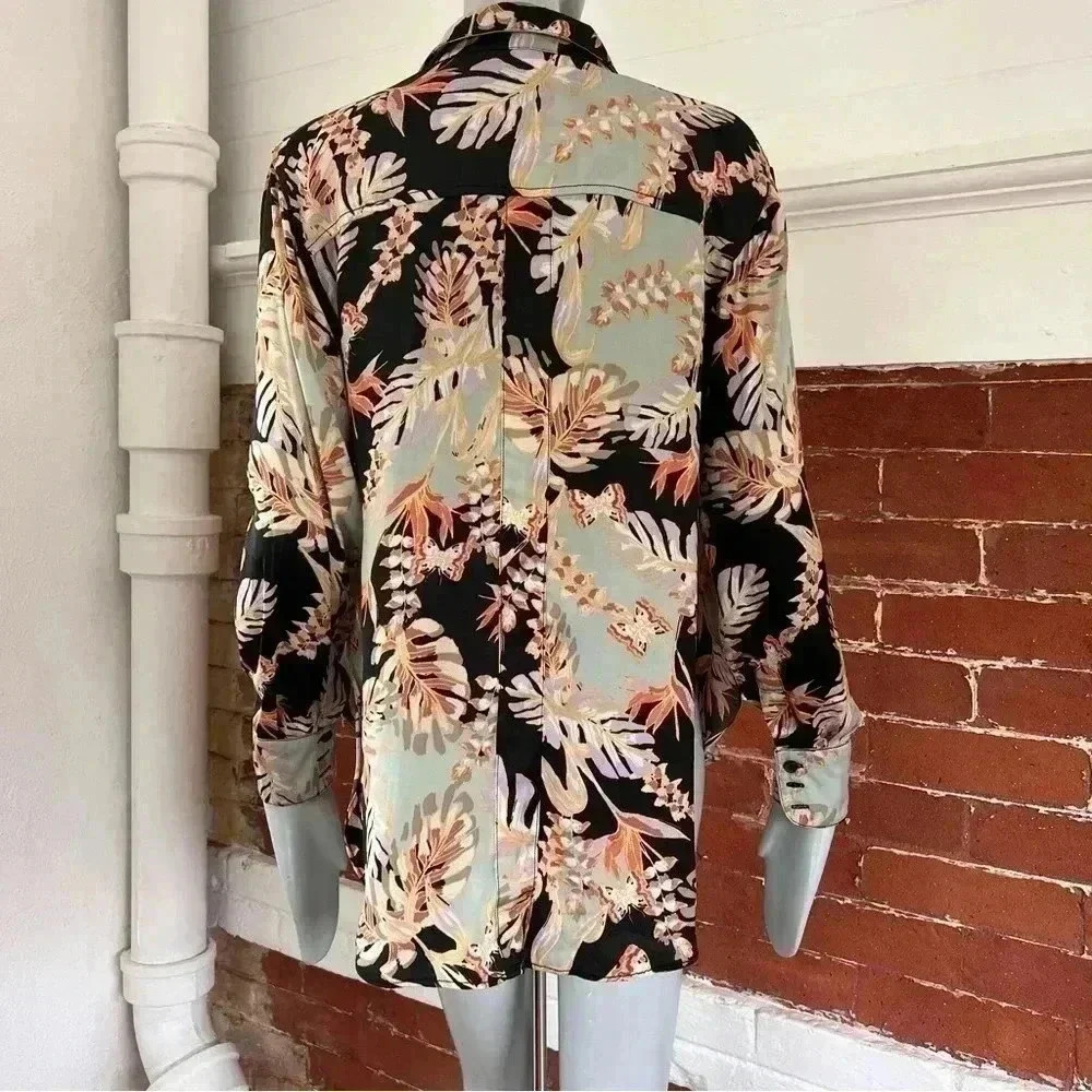 Free People Under The Palms Shirt Tropical Print - Picture 6 of 13